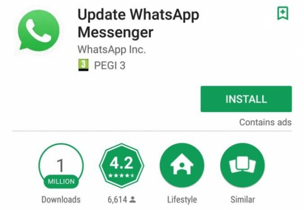 Поддельный приложение под названием "Обновление WhatsApp" загрузили более миллиона человек. Злоумышленники скопировали оформления и логотип мессенджера. 