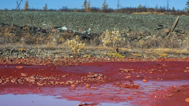 Специалисты агентства подтвердили, что река под Норильском окрашивается в красный цвет из-за выбросов меткобината "Надежда". 
