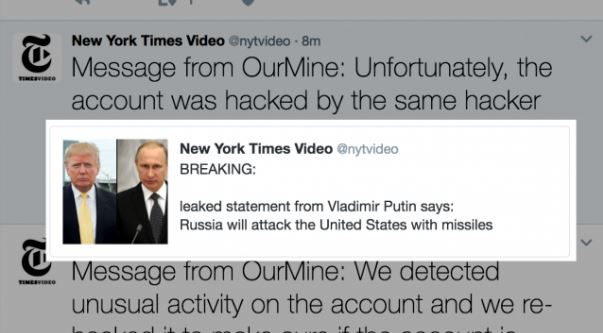 Аккаунт газеты The New York Times в Twitter, который публикует различные видео издания, был взломан хакерами 