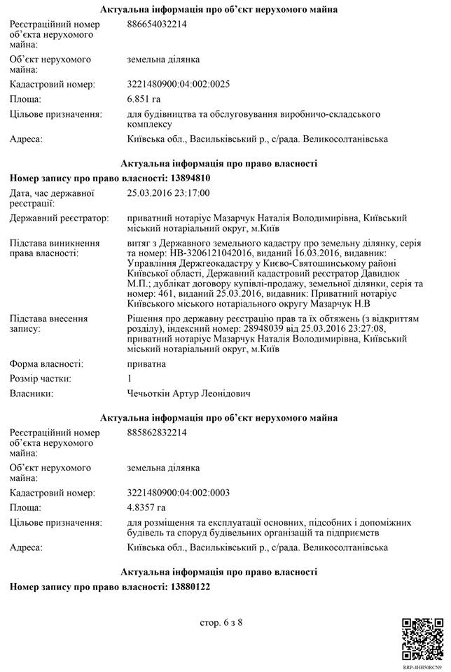 Зять лидера "Батькивщины" Юлии Тимошенко Артур Чечеткин только за прошлый 2016 приобрел более 47 гектаров земли. 