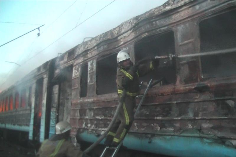 В Харькове произошел пожар в моторовагонного депо. 