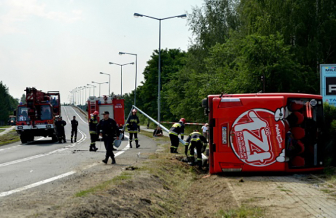 В Польше автобус лоукост-перевозчика Polski Bus, следовавшего из Варшавы в Жешув попал в ДТП. 