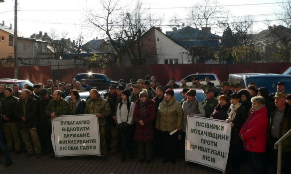 Сегодня по всей Украине проходят митинги лесоводов, организованные Профсоюзом работников лесного хозяйства Украины. 