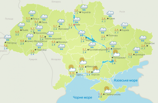 В западных и восточных областях Украины 25 декабря из-за ухудшения погодных условий объявлено штормовое предупреждение. 