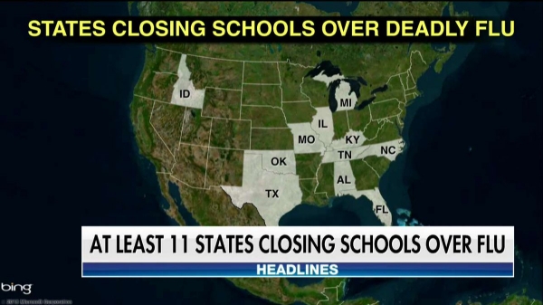 Власти 11 американских штатов решила отменить занятия в школах из-за гриппа. 
